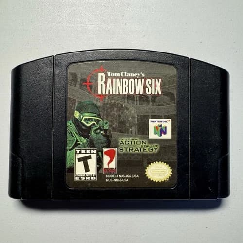 Tom Clancy's Rainbow Six Nintendo 64 N64 Authentic Black Cart Only Vintage