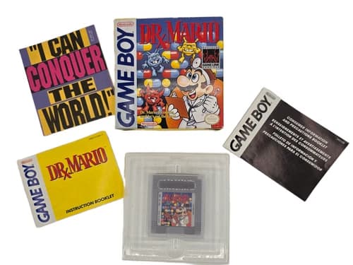 Dr Mario Nintendo Game Boy 1990 Complete In Box with instructions advertising