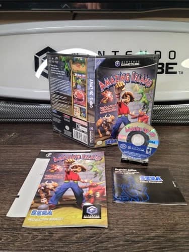Amazing Island Nintendo GameCube Complete Black Label Game CIB w Manual Reg Card