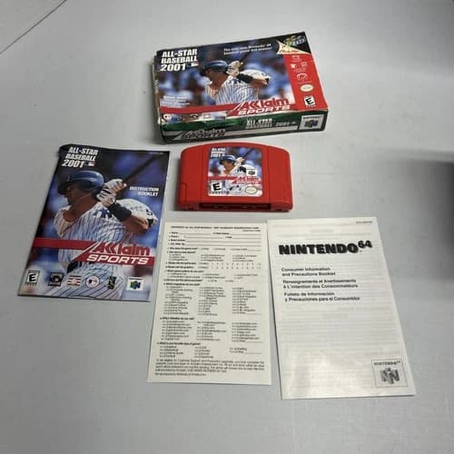 All-Star Baseball 2001 (Nintendo 64, 2000) N64 COMPLETE w/ Box manual game WORKS