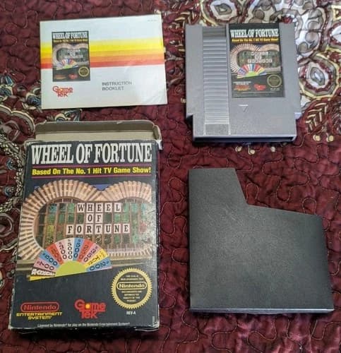 Wheel of Fortune NES Complete CIB Box, Manual, Game Tested!