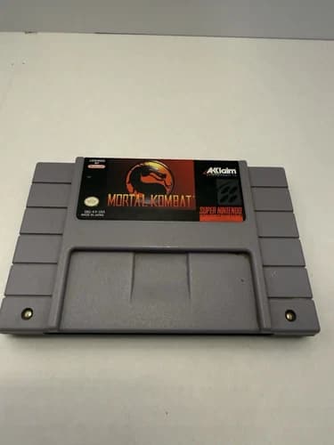 Acclaim Mortal Kombat SNES Game Cartridge NTSC-U/C (US/Canada) 1993 Tested.