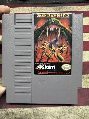 Swords and Serpents Authentic Nintendo NES 1990 Game Cartridge