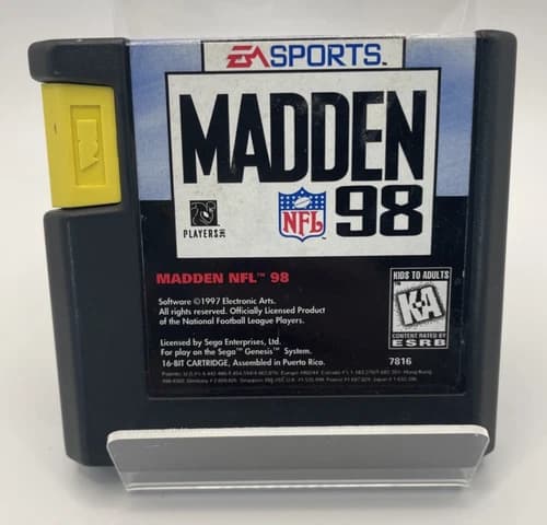 Madden NFL 98 (Sega Genesis, 1997), Football Video Game, Includes Cartridge Only