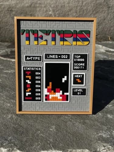Retro Tetris 3D Printed Diorama – Stack up nostalgia—one block at a time!