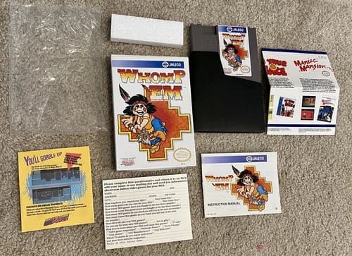 Whomp 'Em Nintendo NES Game CIB Complete Authentic