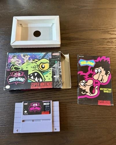 Joe & Mac (Super Nintendo SNES) Complete in Box CIB with Box Protector