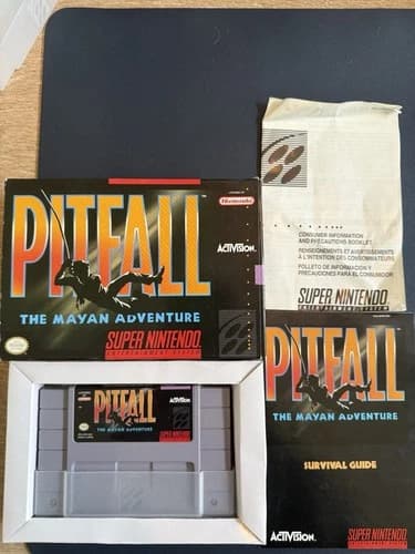 Pitfall: The Mayan Adventure (Super Nintendo Snes) Complete Authentic