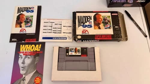Madden NFL 95 - SNES Super Nintendo Entertainment System - Complete Box TESTED!!