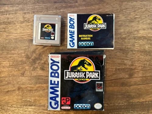 Jurassic Park Nintendo Game Boy 1993 CIB Complete In Box Tested and Working