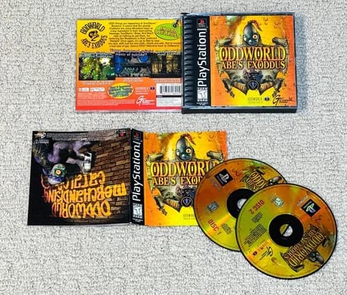 Oddworld Abes Exoddus (Sony PlayStation 1, PS1) Complete CIB - Tested