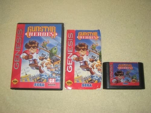 Gunstar Heroes Complete for Sega Genesis.Authentic. Clean/Test. Rare. Run N Gun
