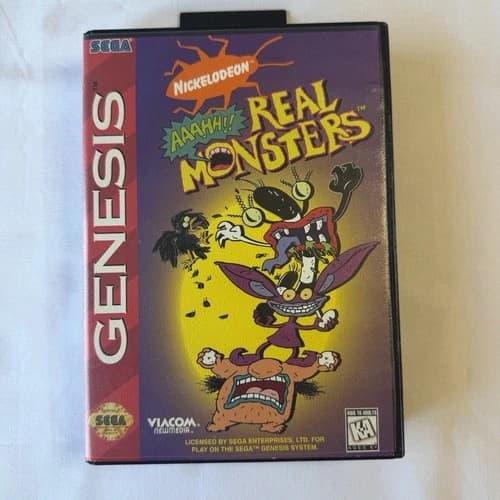 Aaahh!!! Real Monsters Sega Genesis CIB Complete w/ Manual Tested Working