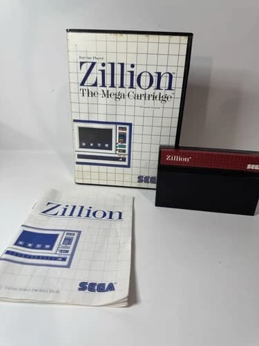 Zillion Sega Master Game The Mega Cartridge CIB