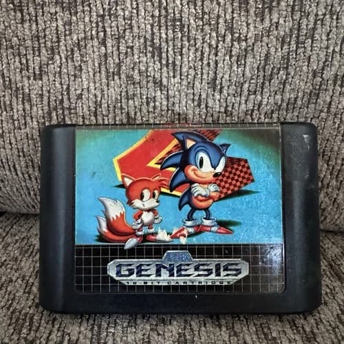 Sega Genesis Cartridge Sonic The Hedgehog 2 Good Condition