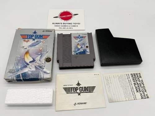 Top Gun Complete w/ Box CIB Nintendo Original NES Video Game Works