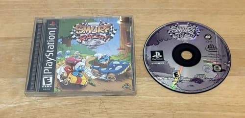 Smurf Racer Sony PlayStation 1 PS1 2001 CIB Complete Black Label Tested Smurfs