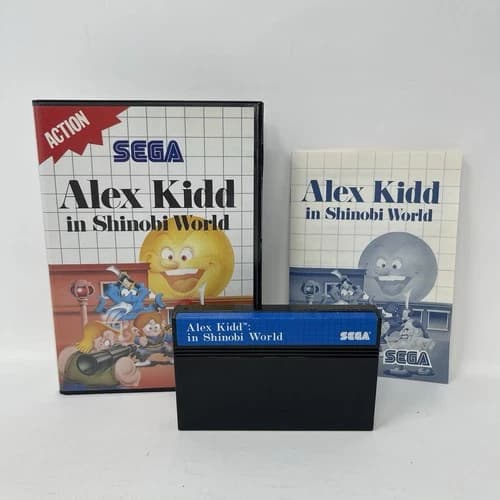 RARE! Alex Kidd In Shinobi World Sega Master System SMS CIB w/Manual Blue Label