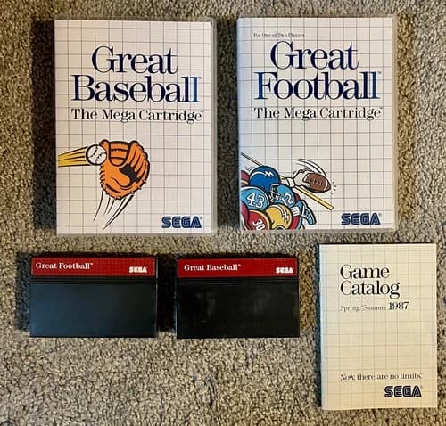 Great Baseball - Football - Sega Master System Game Only - New Clear Cases