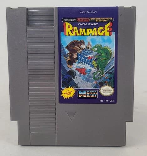 Rampage NES Game Cartridge By Data East Classic Arcade Title