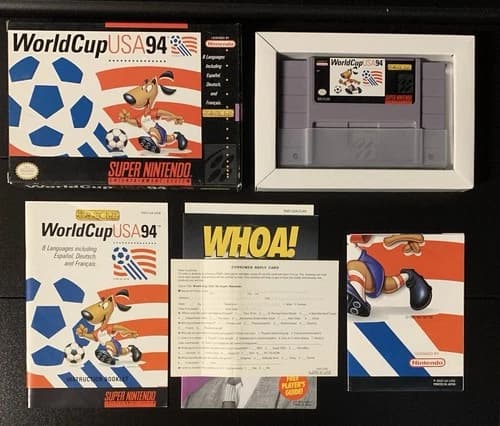 World Cup USA '94 Super Nintendo SNES CIB Box Manual Inserts Game Soccer