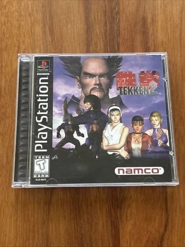 PS1 Tekken 2 Black Label Complete PlayStation CIB w/Manual TESTED