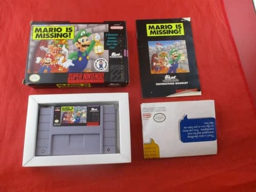 Mario is Missing (Super Nintendo SNES 1993) COMPLETE w/ Box manual game WORKS!