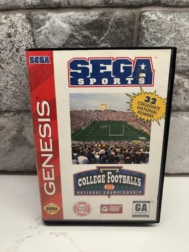 College Football's National Championship Sega Genesis Complete in Box Tested CIB