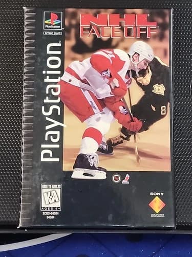 NHL FaceOff (PlayStation 1, PS1 1995) COMPLETE w/ Original Longbox Tall Box Case