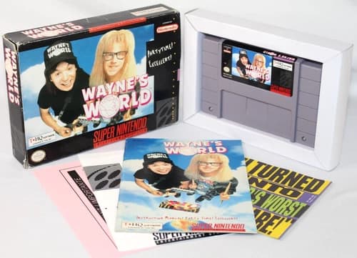 Wayne's World SNES Super Nintendo Complete CIB Good Condition! Rare!