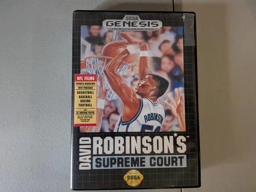 David Robinsons Supreme Court Sega Genesis Game with Case Complete CIB