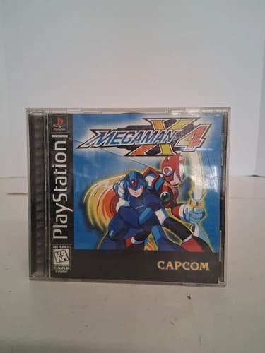 Mega Man X4, Black Label PS1 (Sony PlayStation) Complete