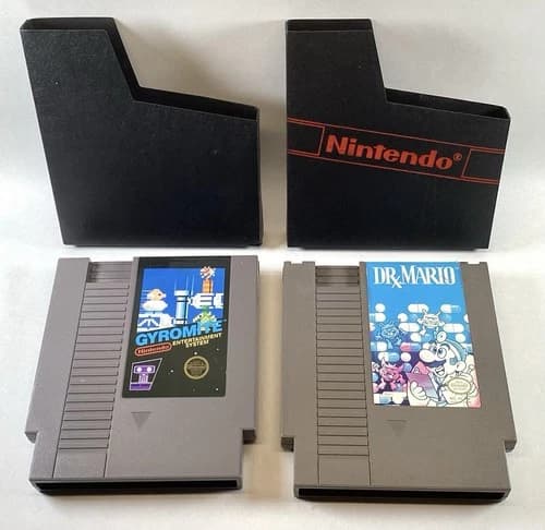 2 NES Game Cartridges Dr Mario (Faded Label) Gyromite Nintendo Tested