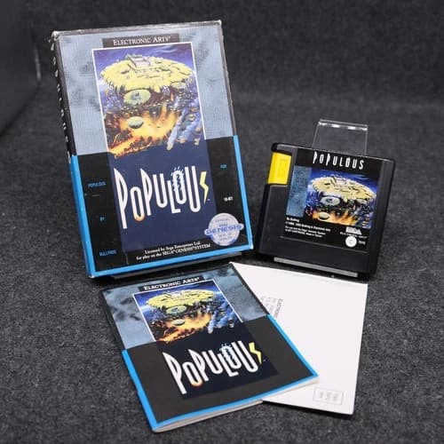 Populous (Sega) - Authentic CIB Good Condition