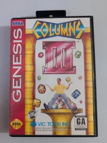 Columns III: Revenge of Columns (Sega Genesis, 1994) CIB, Tested And Cleaned