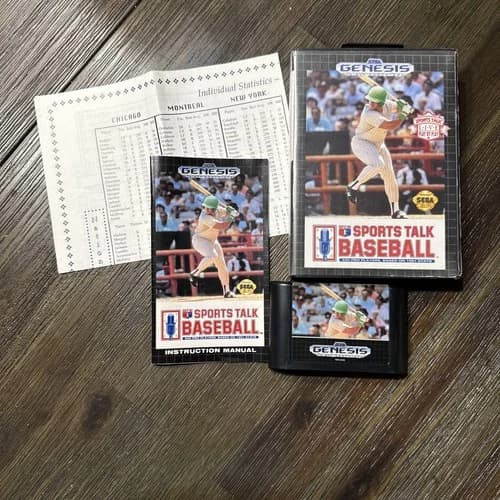 🕹️ MLB Sports Talk Baseball Sega Genesis CIB - 1992 LIVE Play-by-Play! 🧢⚾
