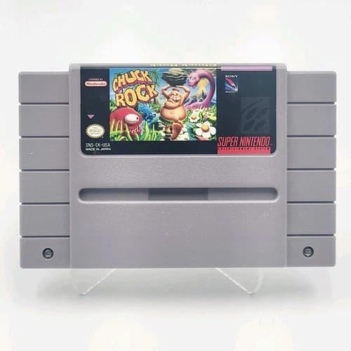 Chuck Rock Super Nintendo Entertainment System SNES 1992 AUTHENTIC TESTED