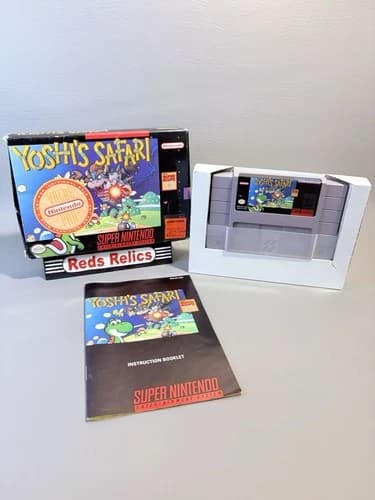 Yoshi's Safari Super Nintendo SNES 1993 Complete in Box (CIB)