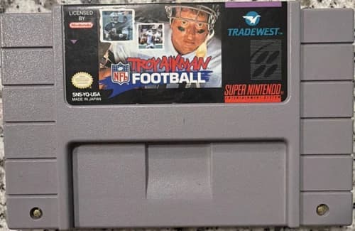 Troy Aikman NFL Football Super Nintendo SNES Tradewest Sports Game Cartridge