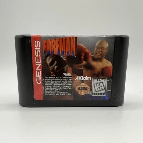 Sega Genesis Foreman For Real Authentic Tested & Working Official Acclaim 1995