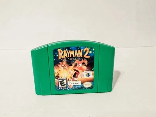 Rayman 2 The Great Escape Nintendo 64 N64 Tested Authentic Green Cart Retro