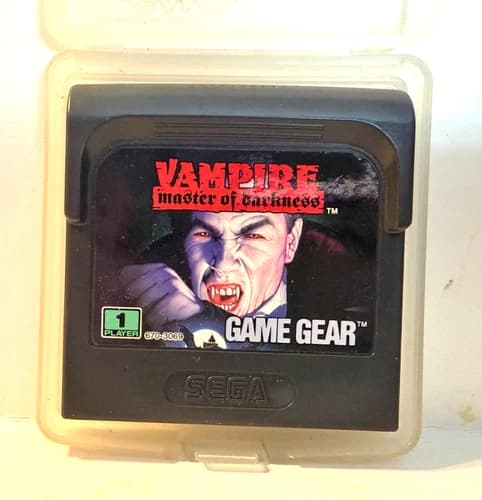 Sega Game Gear Rare Vampire: Master of Darkness 1993, Authentic with OEM Holder
