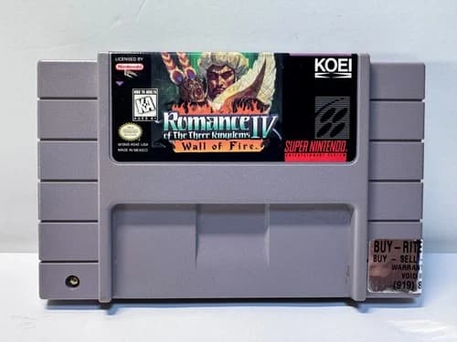Romance of the Three Kingdoms IV: Wall of Fire (Super Nintendo SNES, 1995)