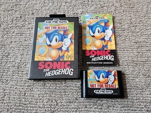 Sonic the Hedgehog Sega Genesis 1991 CIB Complete With Manual Tested Ships TODAY
