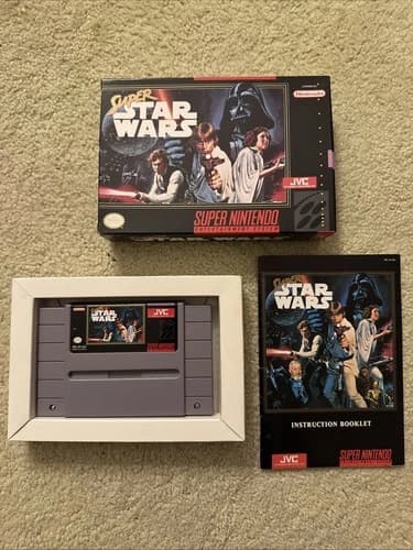 Super Star Wars - Super Nintendo - SNES - Rare JVC Variant - Complete In Box CIB