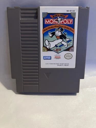 Monopoly Nintendo NES 1991 Authentic Game Cartridge Tested & Working