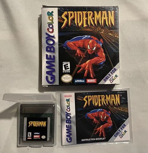 Spider-Man (Nintendo GBC Game Boy Color, 2000) Compete With Box and Manual