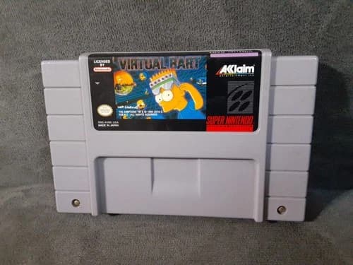 Virtual Bart (Super NES Nintendo SNES) authentic video game cart only Simpsons