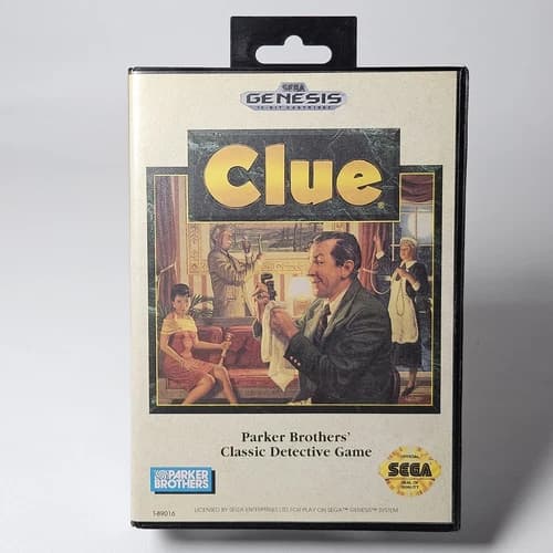 Clue (Sega Genesis, 1992) CIB Complete in Box w/ Manual