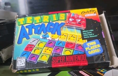 Tetris Attack (Super Nintendo SNES, 1996) CIB Complete In Box W/Manual Preowned